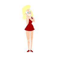 cartoon excited woman N156