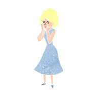 cartoon worried woman N90