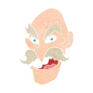 cartoon evil old man face N12
