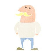 cartoon bald man with mustache N22