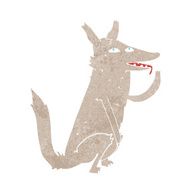 cartoon wolf licking paw N6