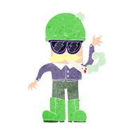 cartoon man smoking pot N12