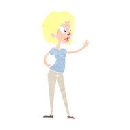 Cartoon Woman Waving N384