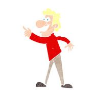 cartoon man pointing and laughing N45