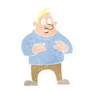cartoon excited overweight man N12