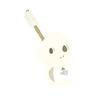 funny cartoon skull and arrow N12