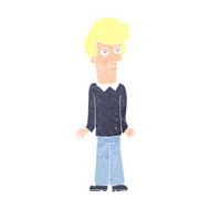 cartoon bored man shrugging shoulders N12