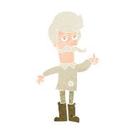 cartoon old man in poor clothes N10