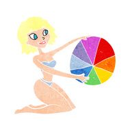 cartoon bikini girl with beach ball N11