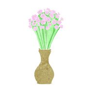 cartoon flowers in pot N24