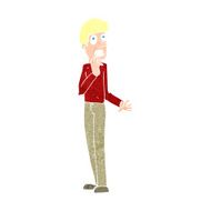 cartoon worried man N122