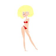 cartoon woman in bikini N63