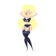 cartoon woman in lingerie N54