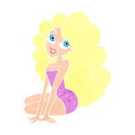 cartoon pretty woman N322