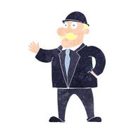 cartoon sensible business man in bowler hat N11