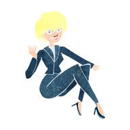 cartoon businesswoman sitting N12