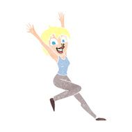 cartoon excited woman N157