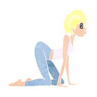 cartoon sexy woman on all fours N11