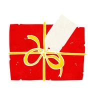 cartoon wrapped present N10