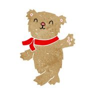 cartoon waving teddy bear N34