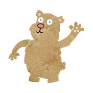 cartoon waving bear N8
