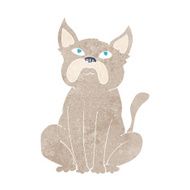 cartoon grumpy little dog N14