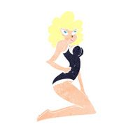 cartoon pin-up woman N12