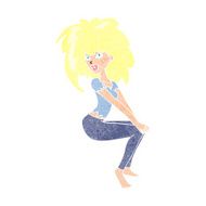 cartoon woman with big hair N12