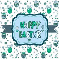 Easter vector greeting card with frame N2