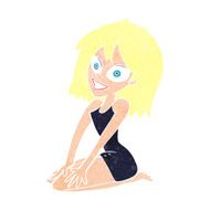 cartoon happy woman in dress N33