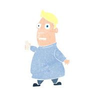 cartoon nervous man with tickets N12