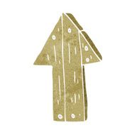 cartoon wooden direction arrow N16