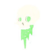 gross halloween skull cartoon N16
