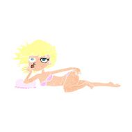 cartoon woman posing in underwear N12
