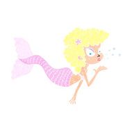 cartoon mermaid blowing kiss N11