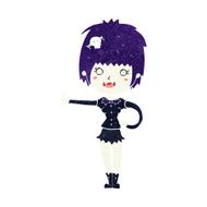 cartoon vampire girl giving thumbs up sign N23