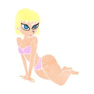 cartoon sexy woman in underwear N21