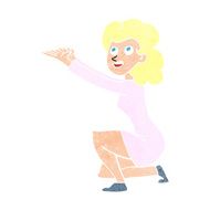 cartoon woman presentation gesture N11