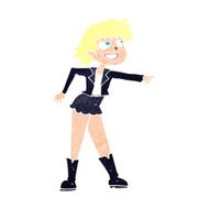 cartoon woman pointing N242