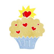 cartoon love heart cupcake N11