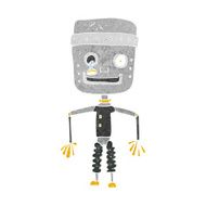 cartoon old robot N16