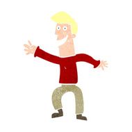 cartoon happy man dancing N40
