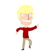 cartoon happy man pointing N67