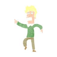 cartoon frightened man pointing N9