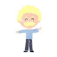 cartoon boy with mustache N11