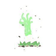 cartoon zombie hand rising from ground N11