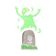 cartoon ghost rising from grave N48