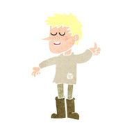 cartoon poor boy with positive attitude N11
