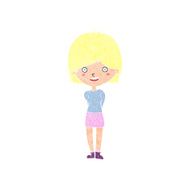 cartoon friendly woman N79