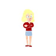 cartoon woman with crossed arms N54